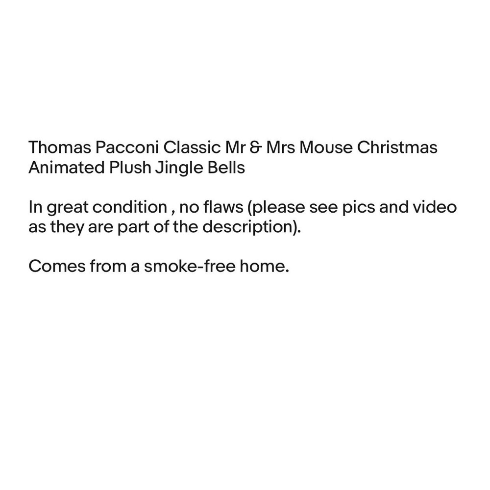Thomas Pacconi Classic Mr &‎ Mrs Mouse Christmas Animated Plush Jingle Bells - Picture 16 of 16
